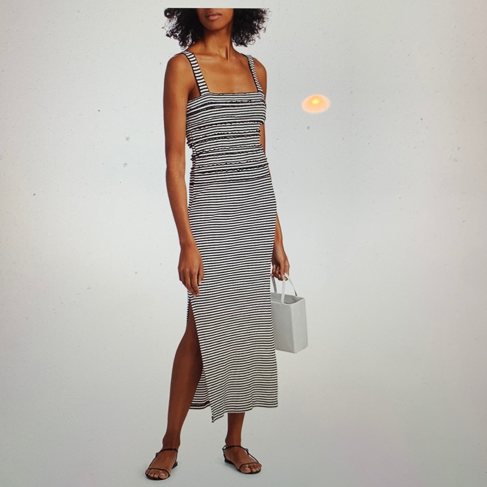 NWT Derek Lam 10 Crosby Nellie Lettuce Trim Midi Dress
